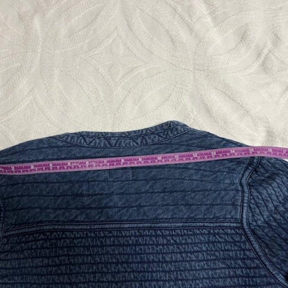 Lucky Brand Lucky Lotus Cotton Quilted Jacket Snap Front Washed Blue Small - Picture 13 of 13